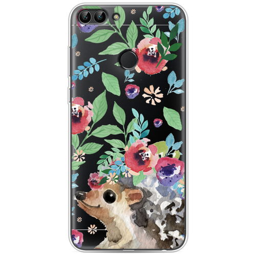 фото Силиконовый чехол ежик в цветах акварель на huawei p smart / хуавей p smart case place