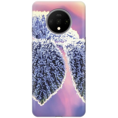 фото Силиконовый чехол на oneplus 7t / ванплюс 7т с принтом "замерзшие листики gosso