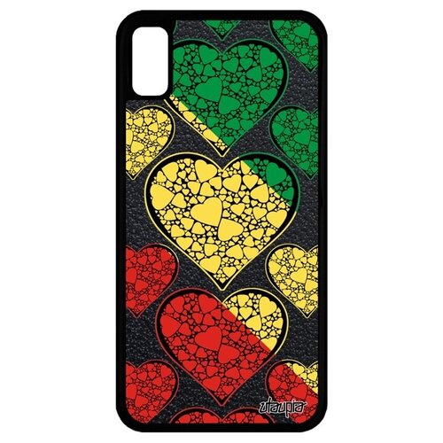 фото Противоударный чехол на смартфон // iphone xr // "флаг конго браззавиль с сердцем" патриот стиль, utaupia, цветной