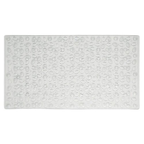 Коврик для ванной и для душевой кабины пвх на присосках размер 68х36 см прямоугольный, прозрачный