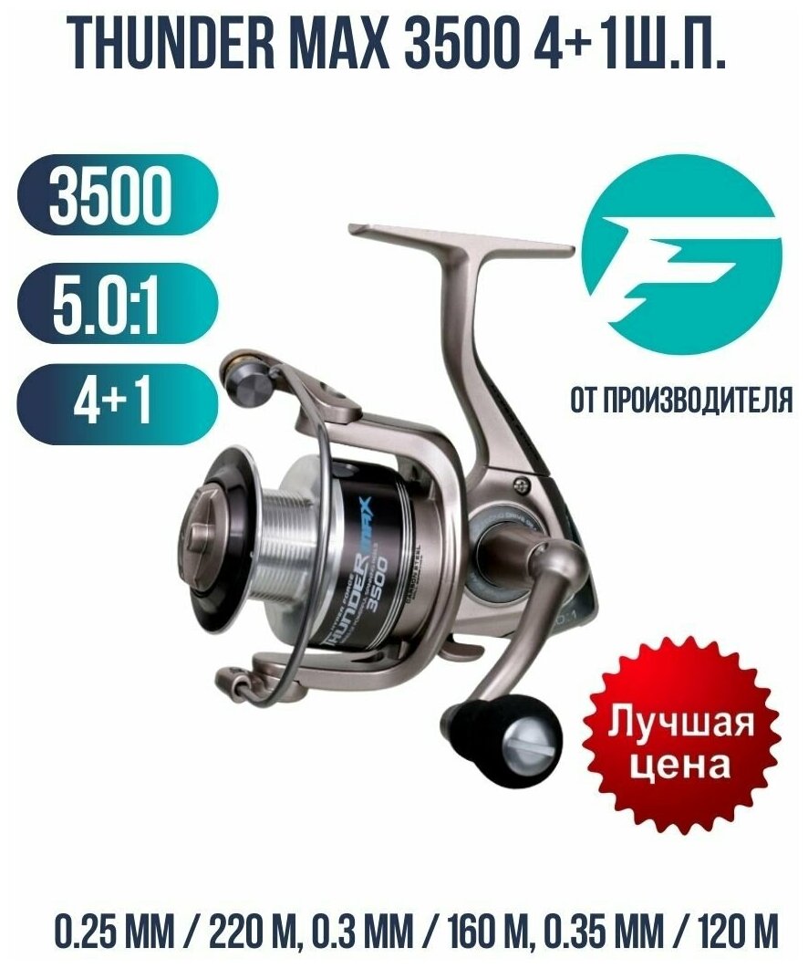 FLAGMAN Катушка спиннинговая Thunder Max 3500 4+1ш.п.