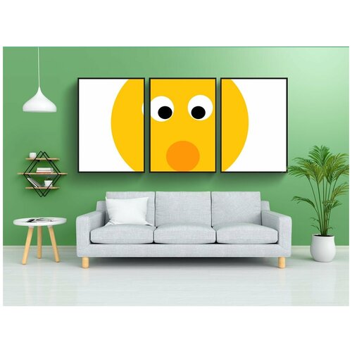 фото Набор модулных постеров для интерьера "смайлики, вот это да, смотреть" 60x90 см. в тубусе, без рамки lotsprints