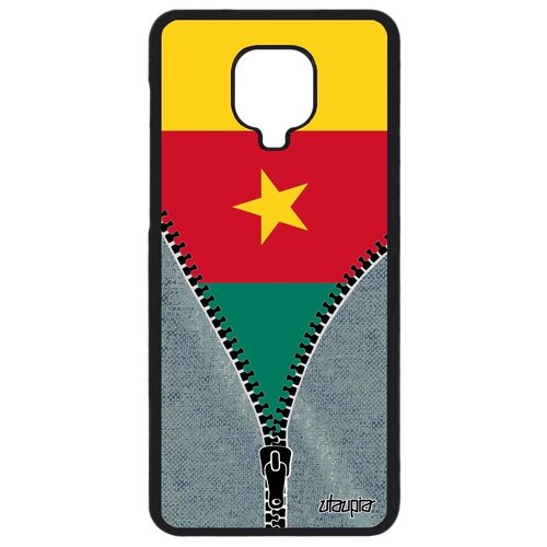фото Чехол для // xiaomi redmi note 9 pro // "флаг камеруна на молнии" страна патриот, utaupia, серый