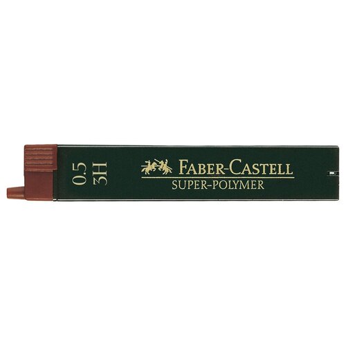 Грифели для механических карандашей Faber-Castell Super-Polymer, 12шт, 0,5мм, 3H