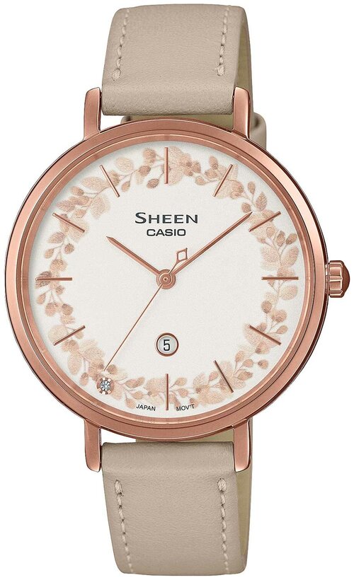 Наручные часы CASIO Sheen, бежевый, золотой