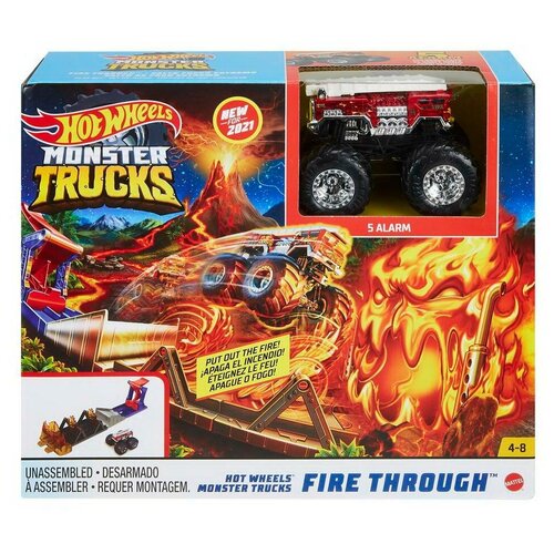 фото Игровой набор mattel hot wheels монстр-трак с главным героем поединок с саблезубым тигром gyl09