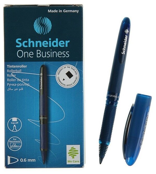 Ручка-роллер Schneider One Business 0.6 мм, чернила синие 183003 цена за 1 ШТ! 3223116