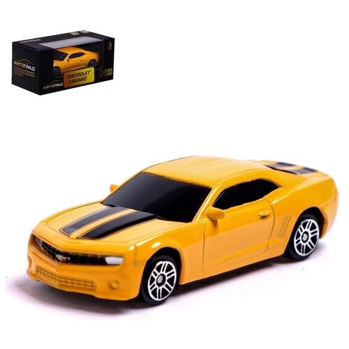 Машинка Автоград Chevrolet Camaro, красный 1:64 1:64, 7 см, желтый