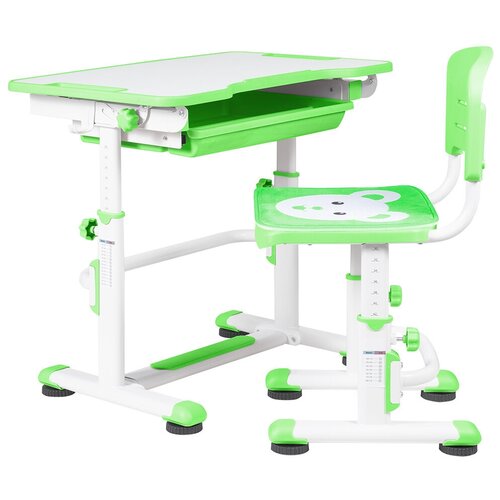 Купить Комплект Anatomica Punto парта + стул + выдвижной ящик белый/зеленый, Парты и столы