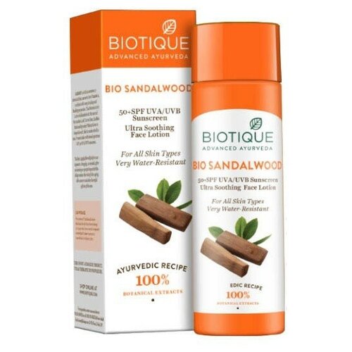 Солнцезащитный Лосьон для лица Био Сандал SPF 50 Биотик (Bio Sandalwood SPF 50 Biotique) 120 мл