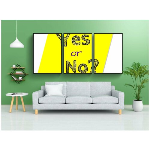 фото Набор модулных постеров для интерьера "да, нет, желтая наклейка" 60x90 см. в тубусе, без рамки lotsprints