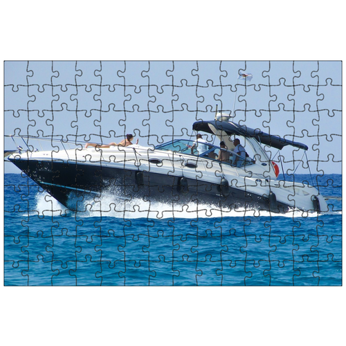 фото Магнитный пазл 27x18см."скорость лодки, море, скорость" на холодильник lotsprints