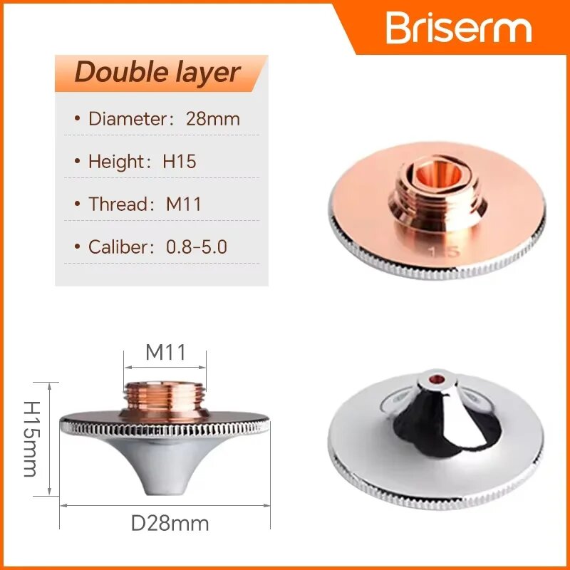 Лазерная насадка Briserm D28 M11 D32 M14 H15 1,8 мм, TypeB-28mm-Double