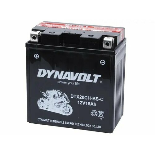 Аккумулятор мото Dynavolt AGM DTX20CH-BS-C 18Ah 240A ПП (YTX20CHхYTX16) 150х87х160