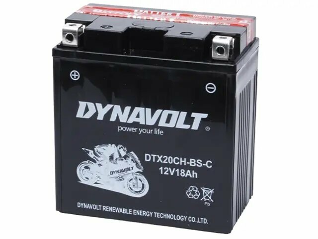 Аккумулятор мото Dynavolt AGM DTX20CH-BS-C 18Ah 240A ПП (YTX20CHхYTX16) 150х87х160