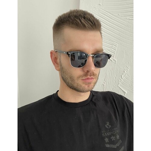 Солнцезащитные очки Клабмастер 5011, серебряный, черный
