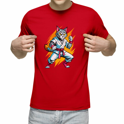Футболка Us Basic, размер 2XL, красный мужская футболка лис каратист s синий