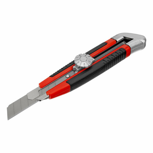 Нож Matrix 18 мм, выдвижное лезвие, металлическая направляющая, винтовой фиксатор лезвия 78914