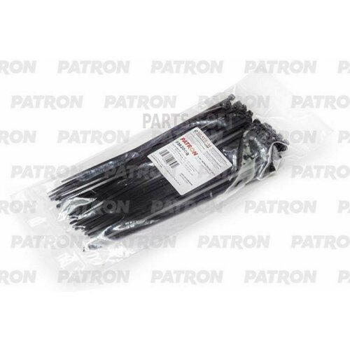 PATRON P36200B Комплект пластиковых хомутов 3.6 х 200 мм, 100 шт, нейлон, черные