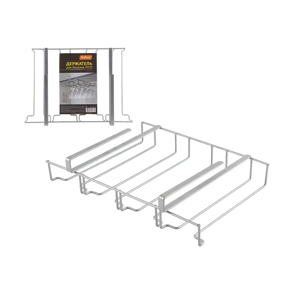 Держатель для бокалов Mallony 005344 35.5x7.5x25.5 см цвет белый