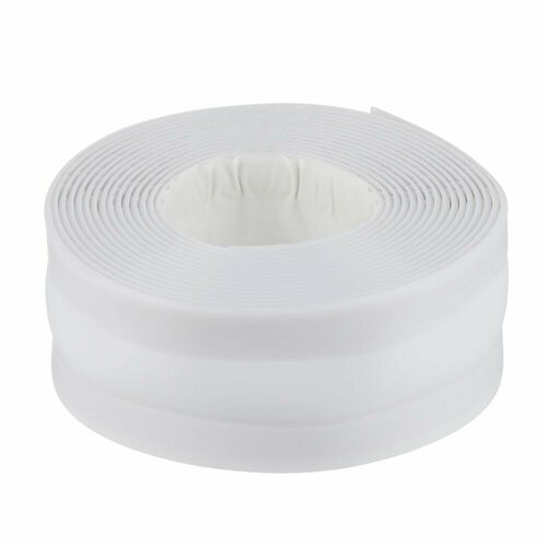 Ермак Лента бордюрная самоклеящаяся фигурная белая 38ммх335м полиэтилен 2 уголка и заглушки 847₽