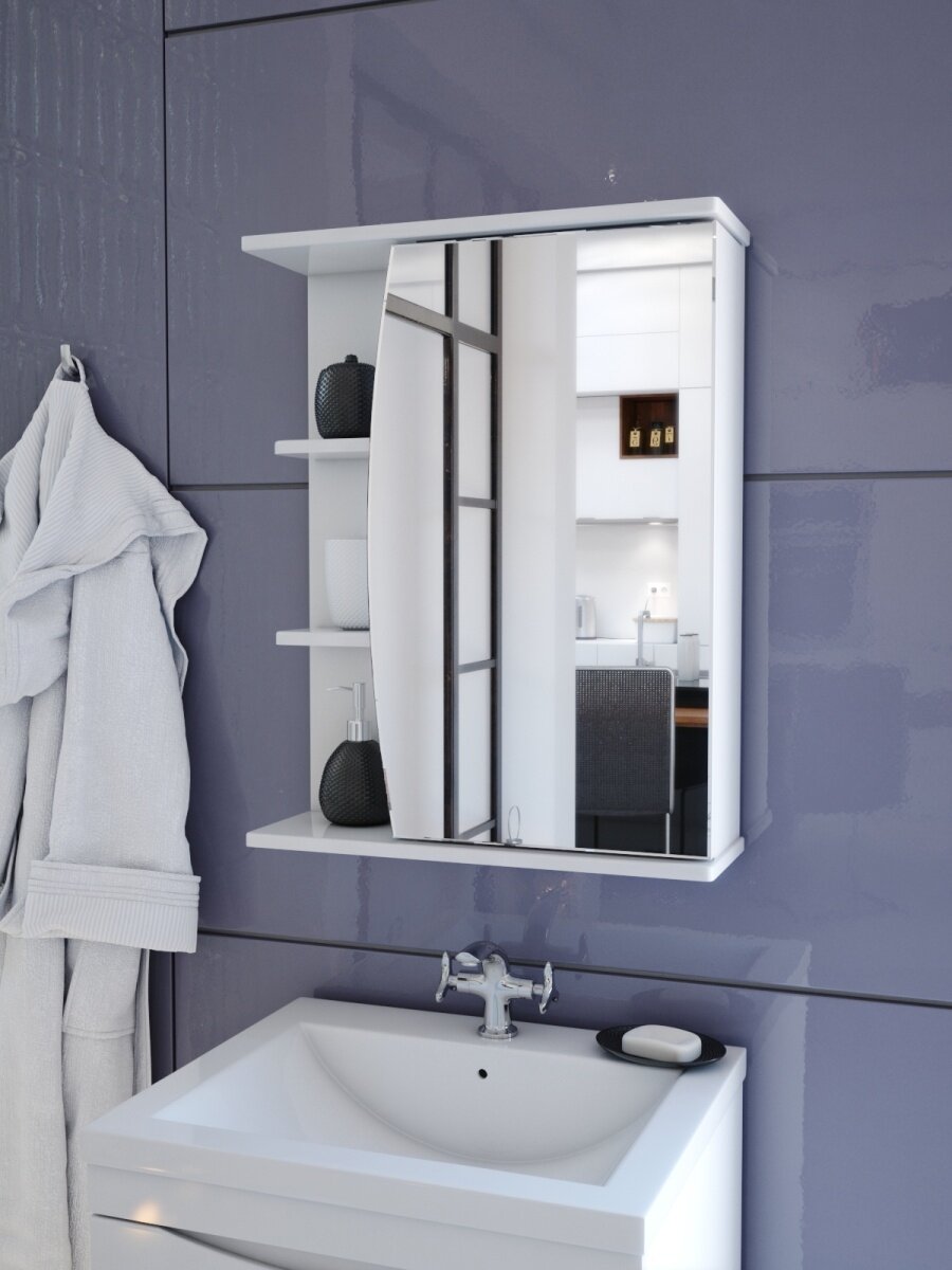 фото Зеркало для ванной Зеркало шкаф настенное в ванную комнату с полкой зеркало полка подвесная для дачи