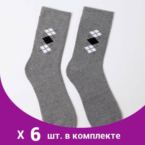 Носки , 6 пар, размер 44, серый