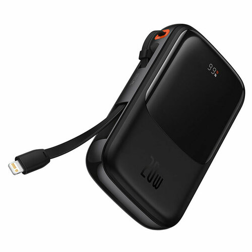Портативный аккумулятор BASEUS Qpow Pro Digital Display встроенный кабель Lightning 3A 10000 мАч черный 423000₽