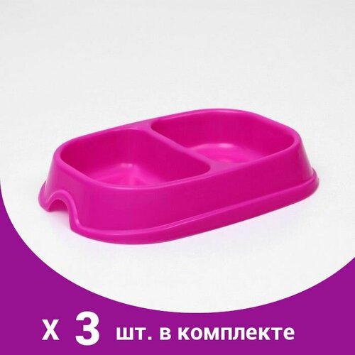 миска ferplast duo feed 01 400 мл коричневый 0 4 л 2 38 5 см 9 см 20 см Миска 2 х 200 мл, маджента (3 шт)