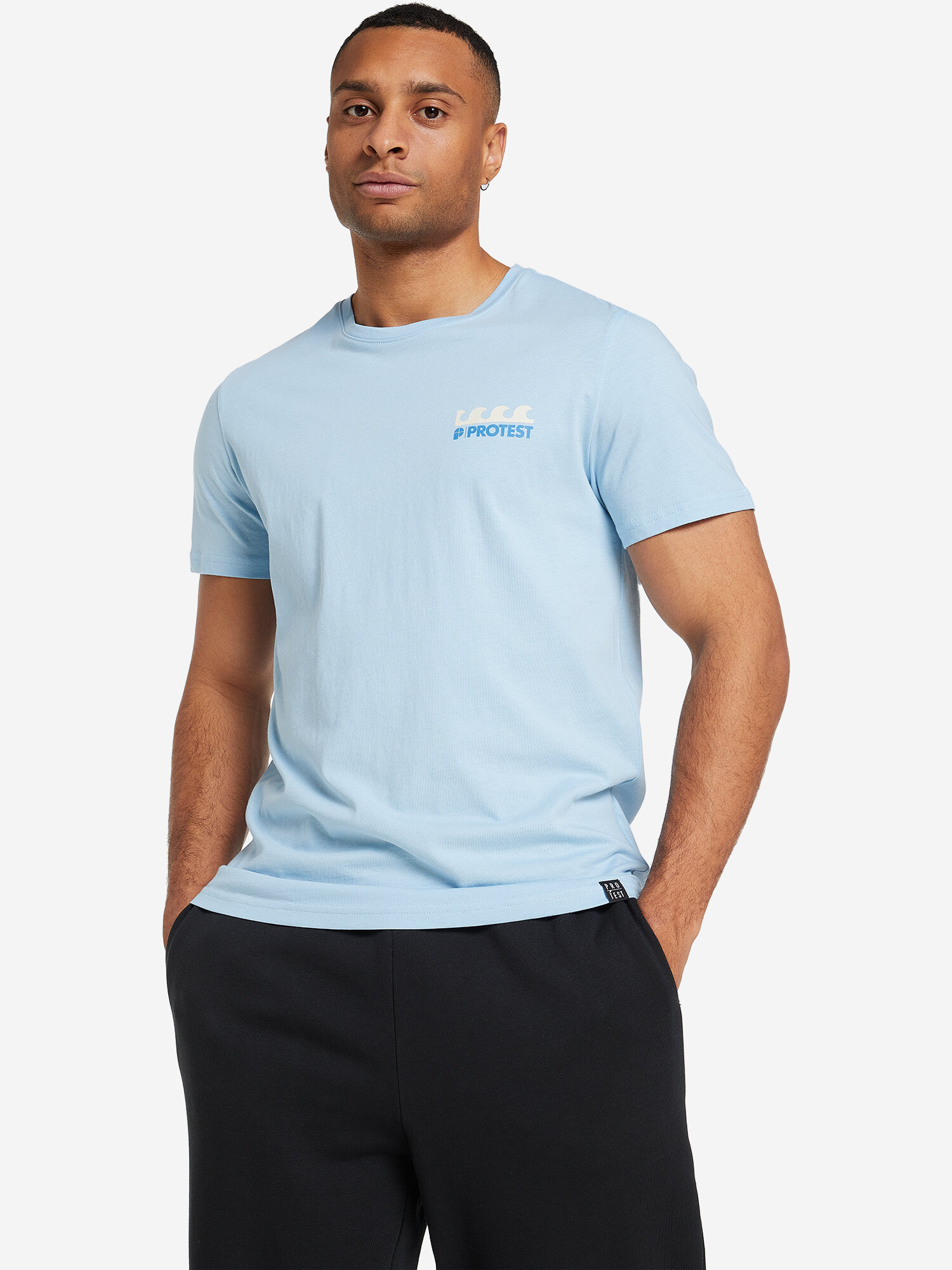 Футболка PROTEST Protest SS24 Male Placement UZ t-shirt, размер 50, голубой