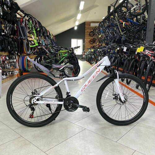 Велосипед горный женский ARIA 26 QUEEN 13 белыйкрасный на рост 130-170см 21 скорость дисковые тормоза для девочки для подростка женский в коробке 1597000₽