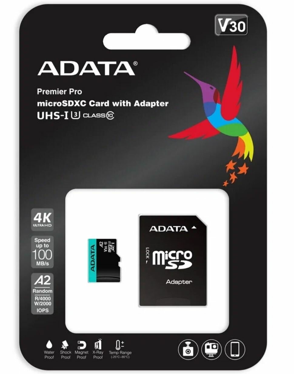 Карта памяти ADATA Premier Pro microSDXC 128 ГБ (AUSDX128GUI3V30SA2-RA1)