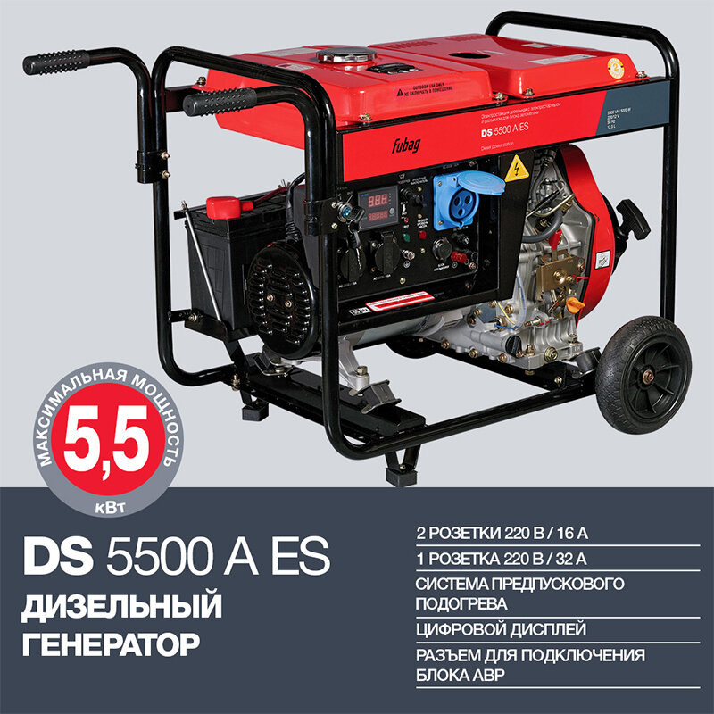 Электрический генератор и электростанция Fubag DS 5500 A ES