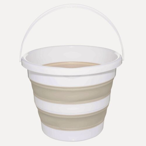 Изображение товара Ведро складное, 10 л, пластик/резина, серо-бежевое, Foldaway