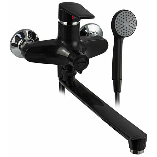 BRIMIX 561 Смеситель в ванную длинный излив шаровый из высокопрочного пластика АБС черного цвета Смеситель для ванны 2860₽