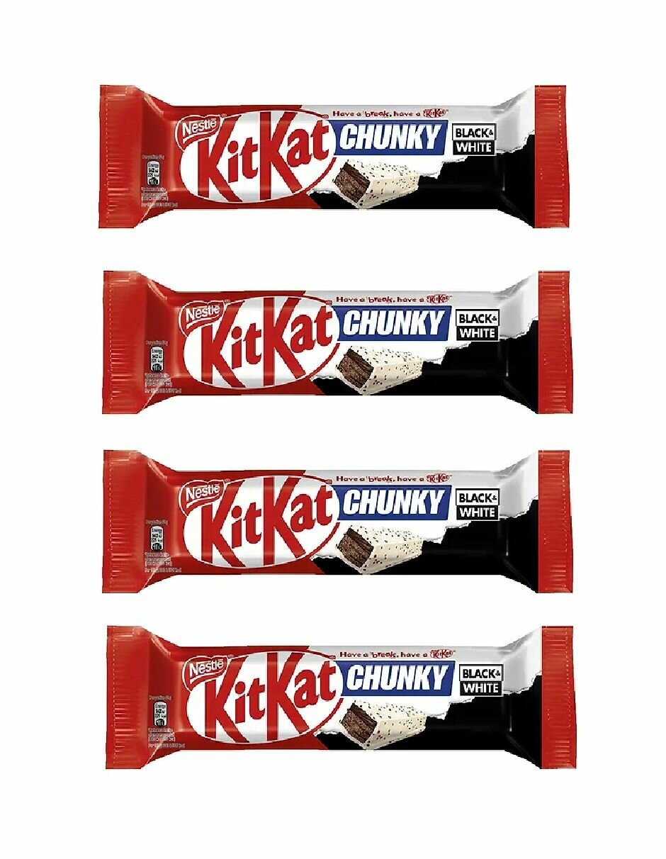 Набор из батончиков KitKat Chunky (Black&White), 4 шт по 42г
