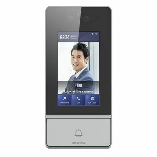 Видеопанель Hikvision DS-KV9503-WBE1, цветная, накладная, черный