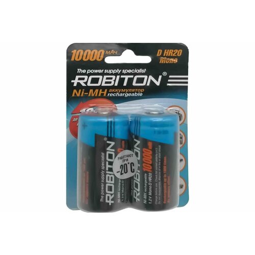 Robiton аккумулятор 10000MHD-2 BL2 кор.80 13650 аккумуляторы robiton hr20 d ni mh 10000mah 2 штуки