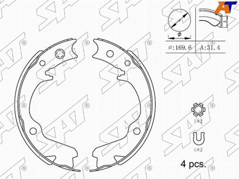 SAT ST-26298-AA020 Колодки тормозные барабанные SUBARU FORESTER SF/SG 98-07/IMPREZA GC/GD 92-07