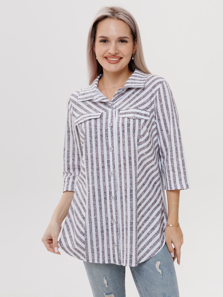 БЖ-72 Блузка женская/Elenatex/ (кулирка);54 размер; Графит
