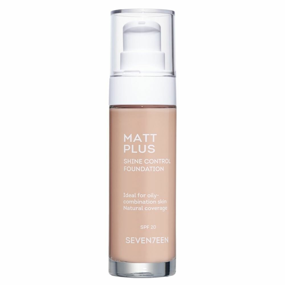 Тональный крем Seventeen Make Up Matt Plus Liquid Make-UP SPF20, Тональный крем длительного действия Matt Plus Shine Control, 00