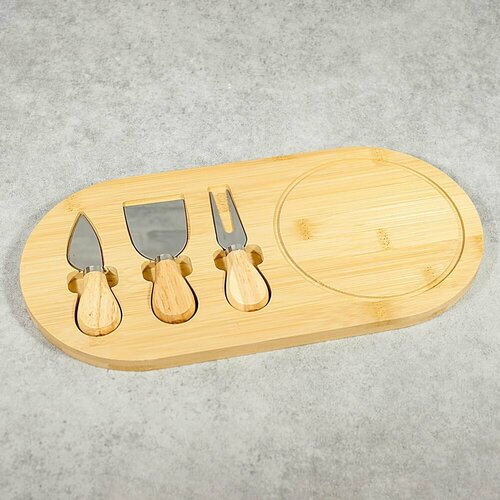 Набор доска для сыра 3618см лопатка вилка нож 1454₽