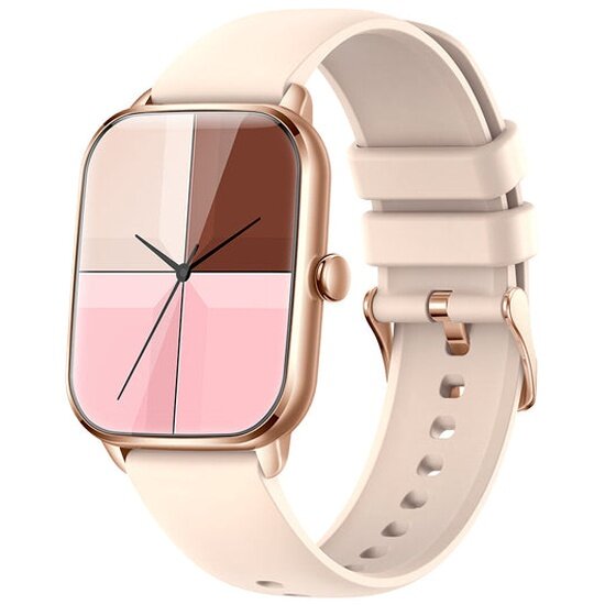 Смарт- часы Colmi C61 Gold Middle Frame Off-White Silicone Strap розовый