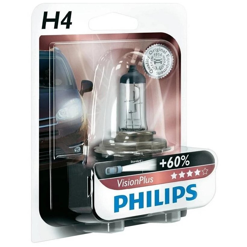 Лампа галогенная Philips VisionPlus H4 12V 60/55W, 1