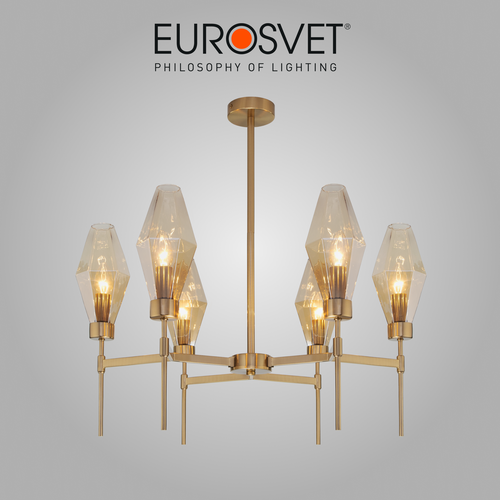 Люстра / Потолочный светильник Eurosvet Prism 60143/6, 6 ламп, цвет латунь