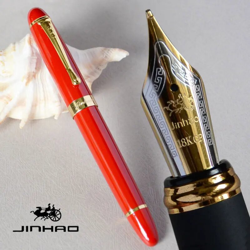 Перьевая ручка JINHAO красная, 18K