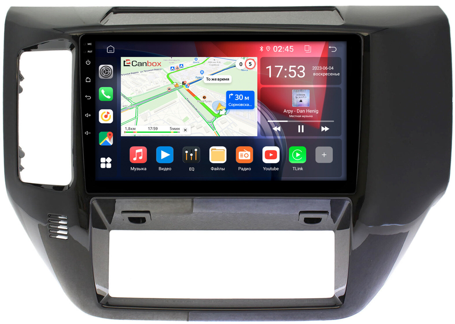 Штатная магнитола Canbox GTR9-239 Nissan Patrol (Y61) 2004-2010 (черная, глянцевая) Android 10 (IPS, DSP, CarPlay)