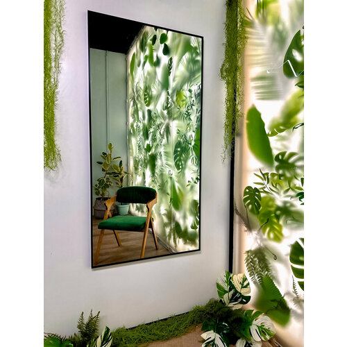 MERIDA настенное зеркало в алюминиевой раме большого размера 140 см х 70 см 