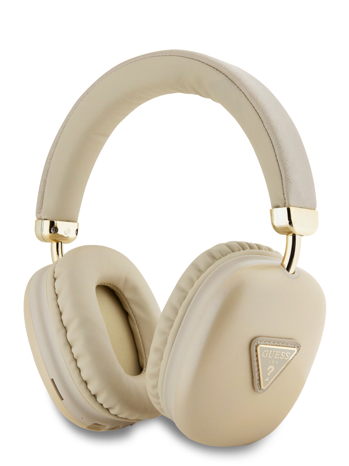 Guess наушники беспроводные накладные Bluetooth Headphones PU Saffiano Triangle Logo Gold