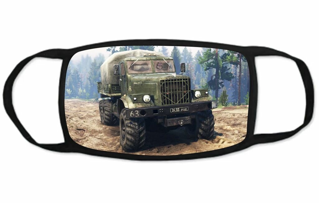Маска защитная тканевая на лицо Spintires, Спинтайрес №6, Детская - 18 на 10 см